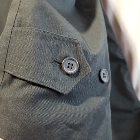 Oleg Cassini Trench Coat Mens 48 All Weather Designer Dark Gray - Picture 4 of 15